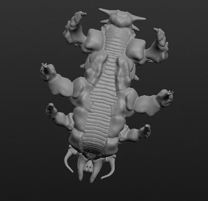 Dire-pede creature in shape of bug 3D model_2