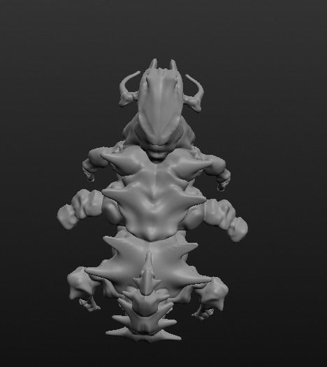 Dire-pede creature in shape of bug 3D model_4