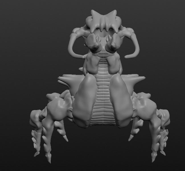 Dire-pede creature in shape of bug 3D model_1