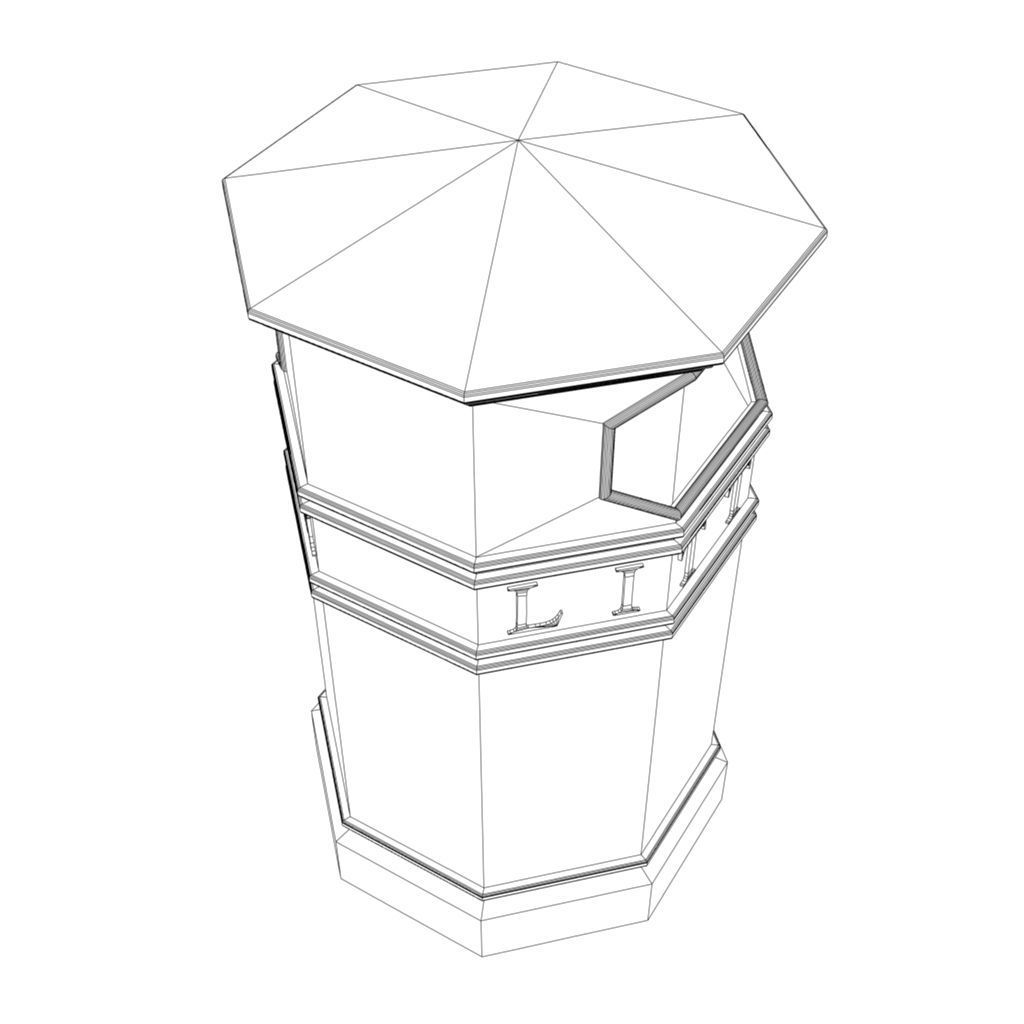 litter bin Low-poly 3D model_8