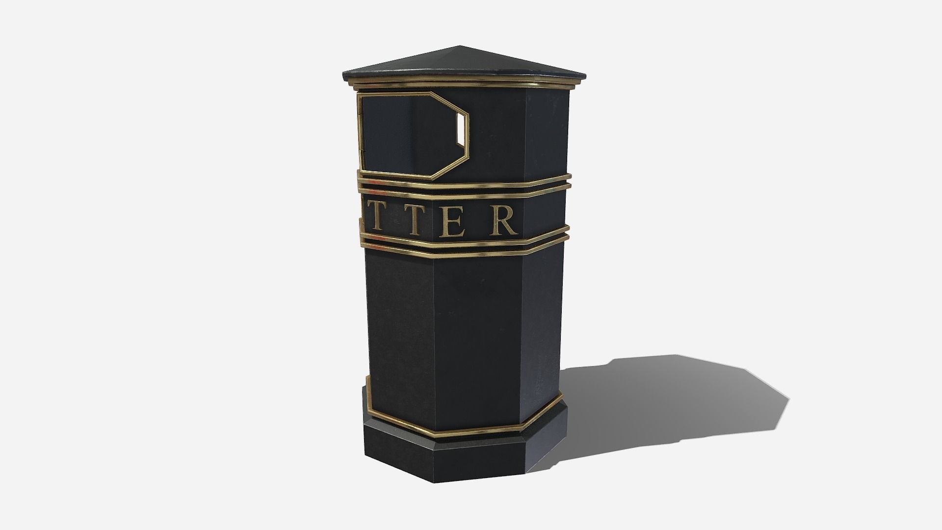 litter bin Low-poly 3D model_1