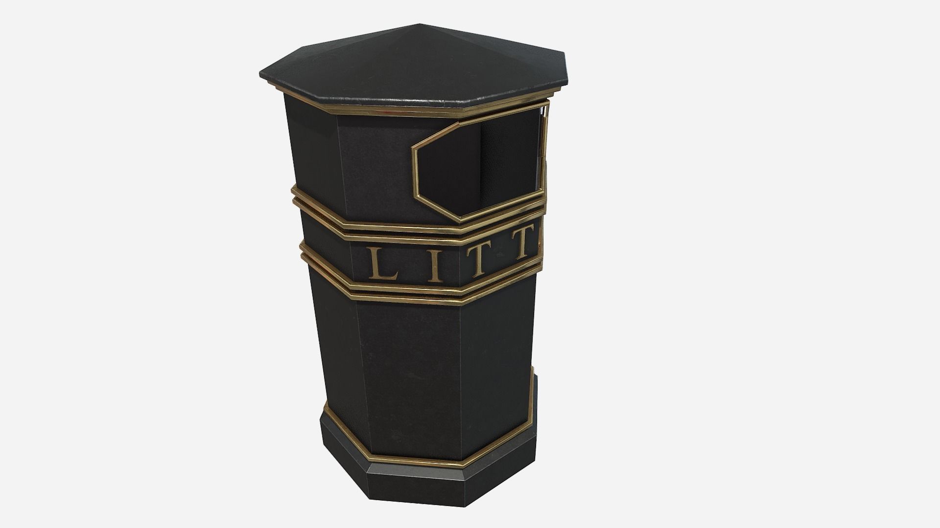 litter bin Low-poly 3D model_2