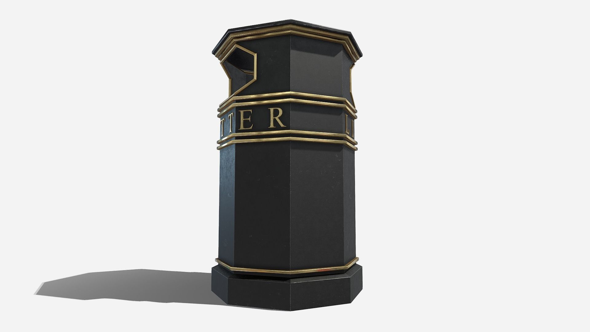 litter bin Low-poly 3D model_3
