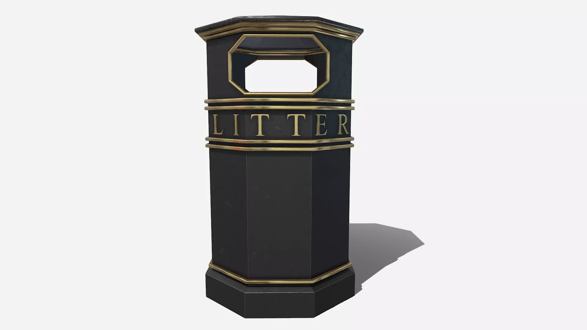 litter bin Low-poly 3D model_0