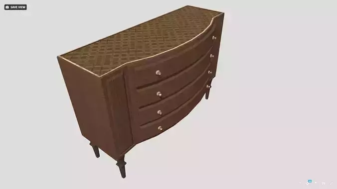 Small wooden cabinet Low-poly 3D model