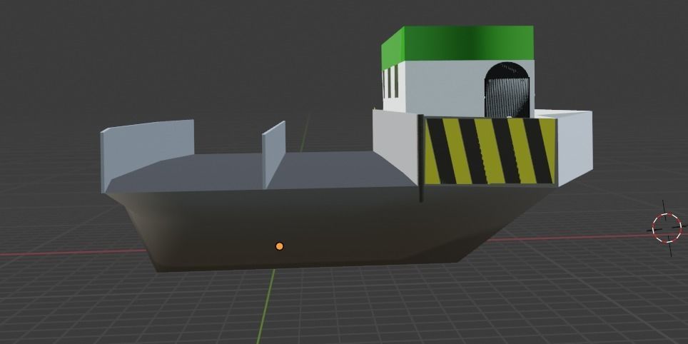 Ferry boat barge 3D model_11