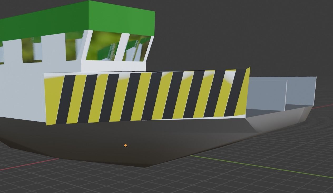 Ferry boat barge 3D model_8