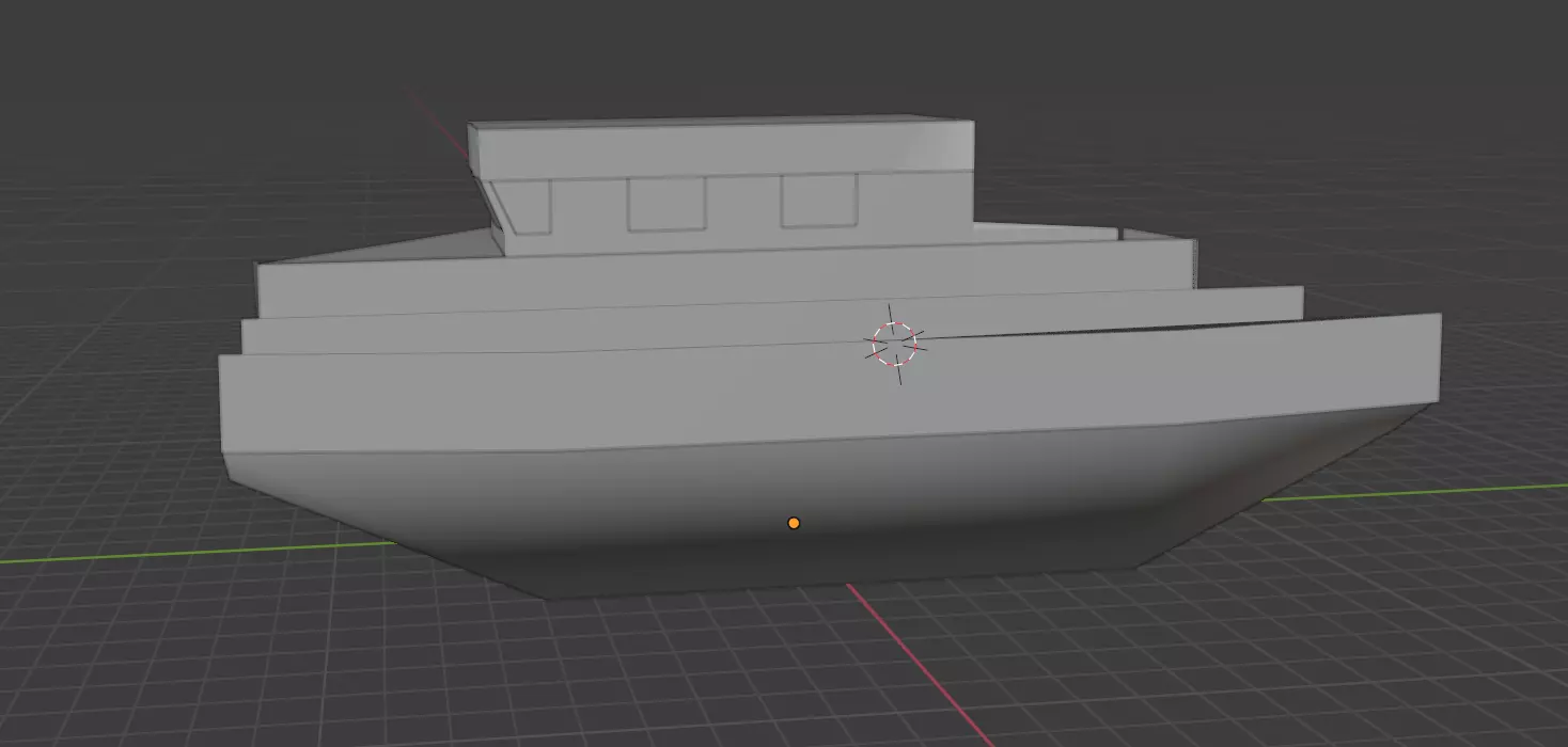 Ferry boat barge 3D model_0
