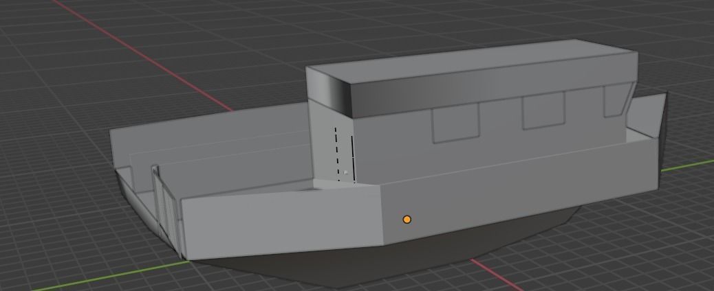 Ferry boat barge 3D model_4