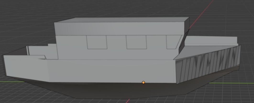 Ferry boat barge 3D model_5