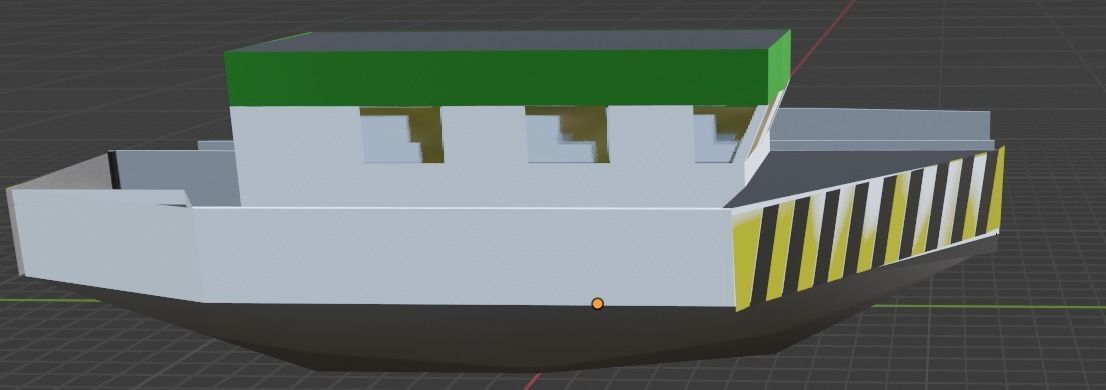 Ferry boat barge 3D model_6