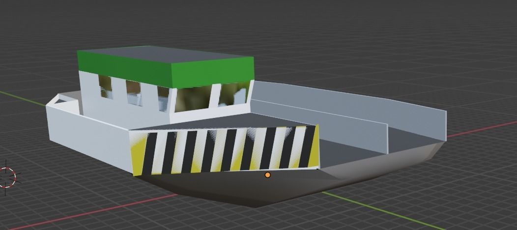 Ferry boat barge 3D model_7