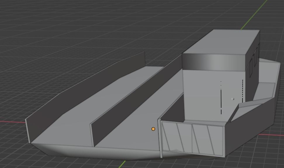 Ferry boat barge 3D model_3