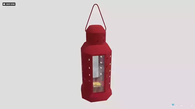 Lantern red design Low-poly 3D model