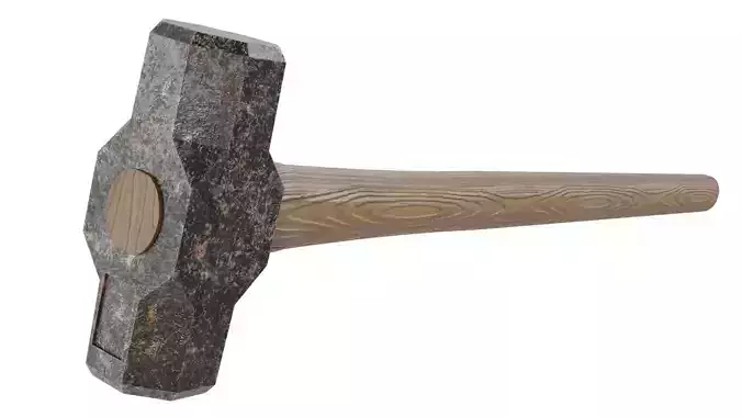 Mallet Sledge Hammer Low-poly 3D model