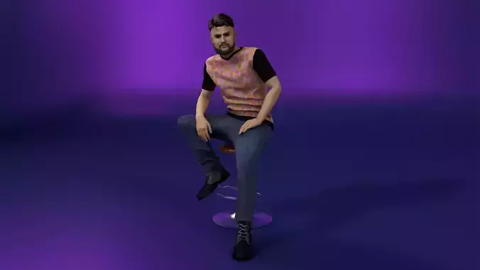 Man Sitting on a Bar Stool