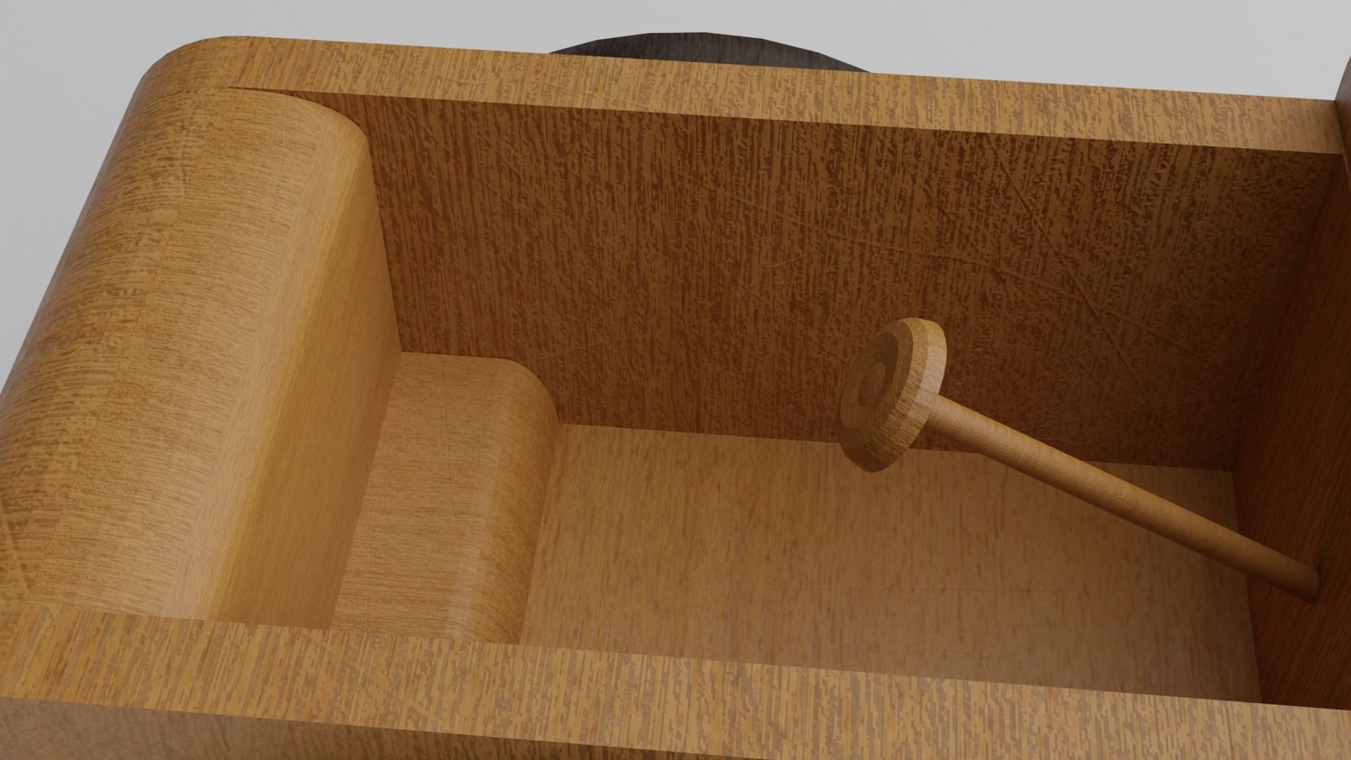 Real life size wooden car decor 3D model_9