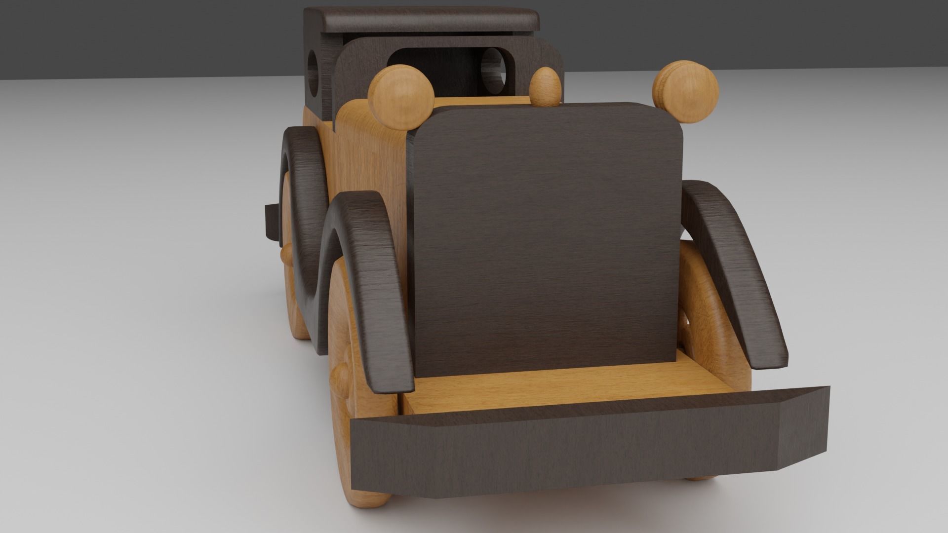 Real life size wooden car decor 3D model_3