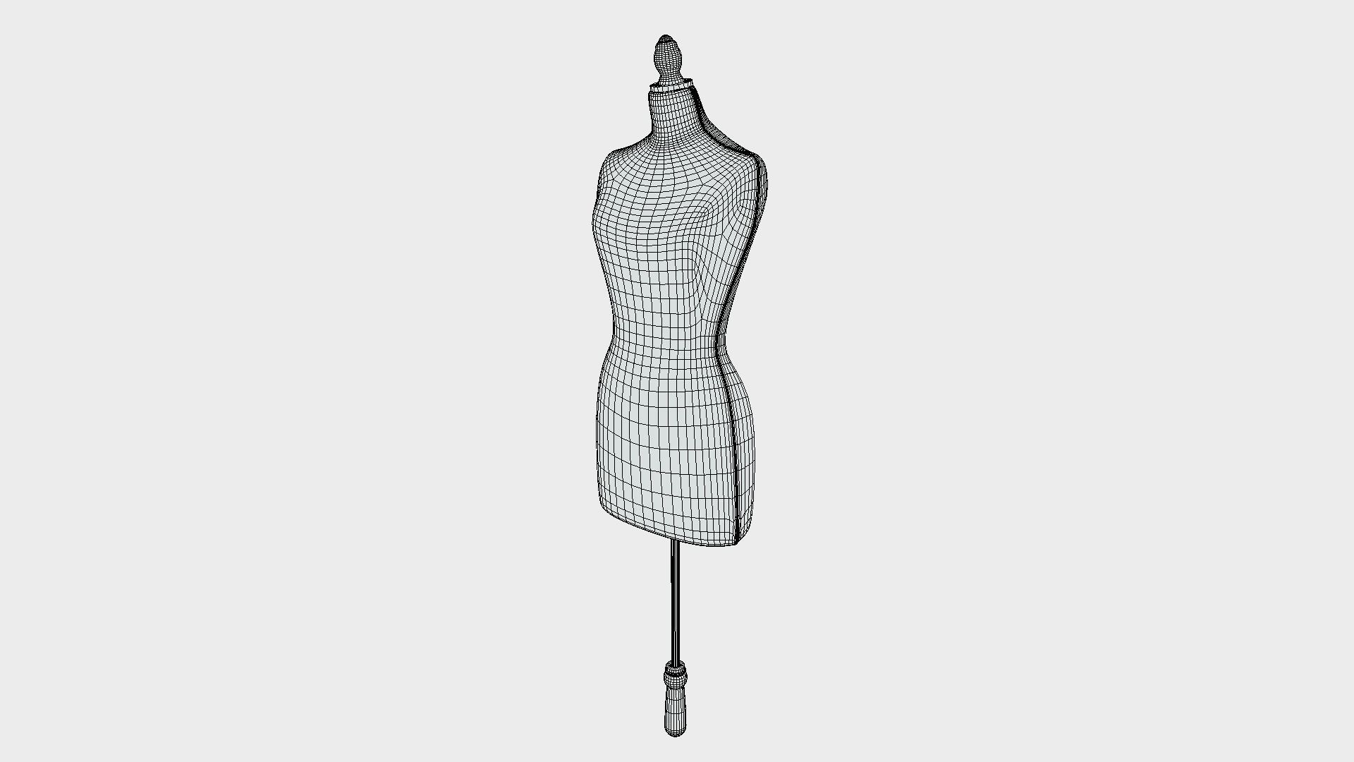 Shop mannequin Low-poly 3D model_5