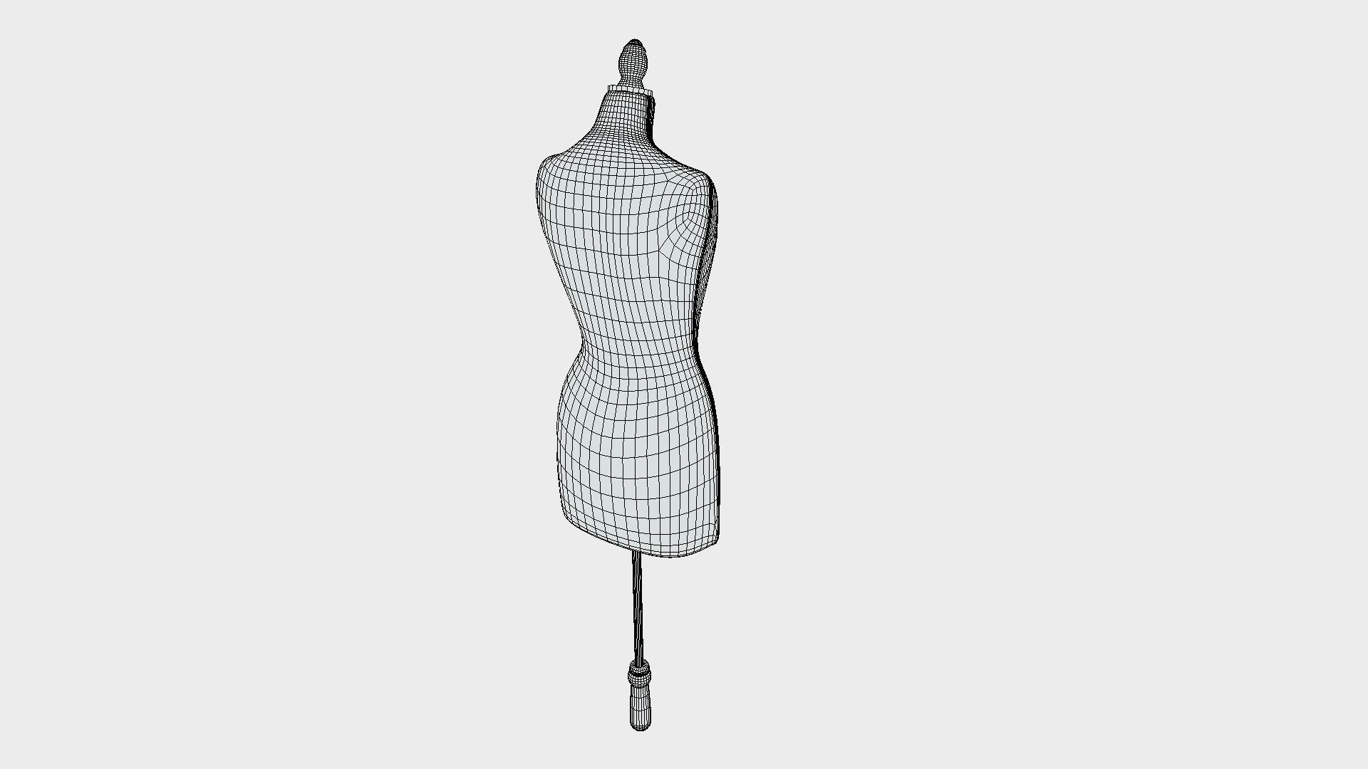Shop mannequin Low-poly 3D model_6
