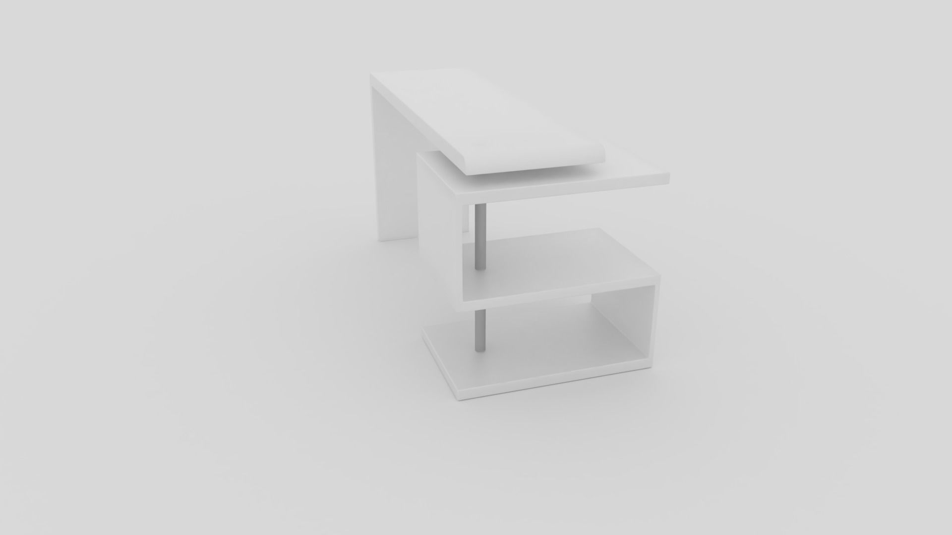 A33 Modern Office Desk Free 3D model_5