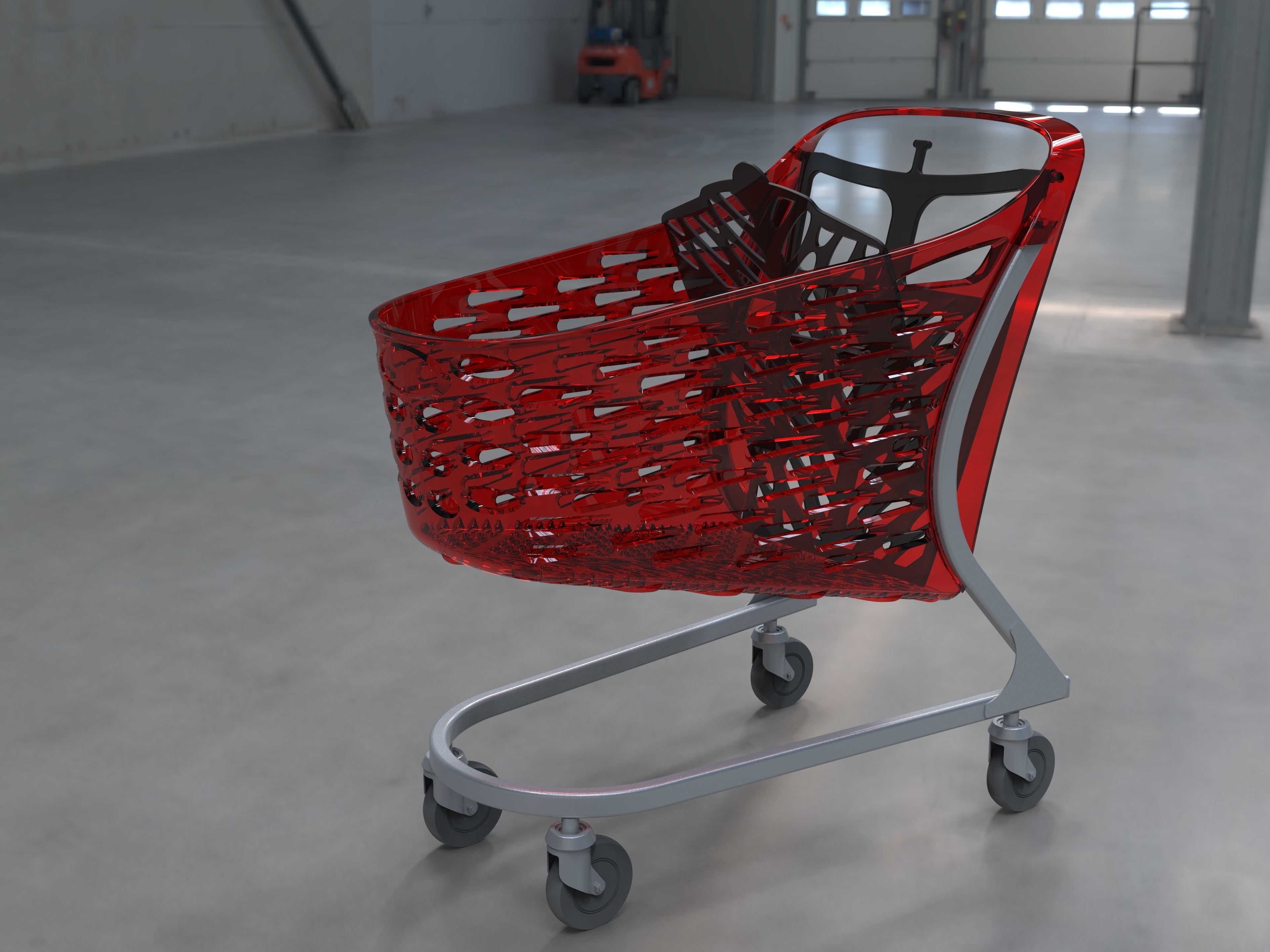 Shopping Cart Rabtrolley Samba 130L 3D model_6