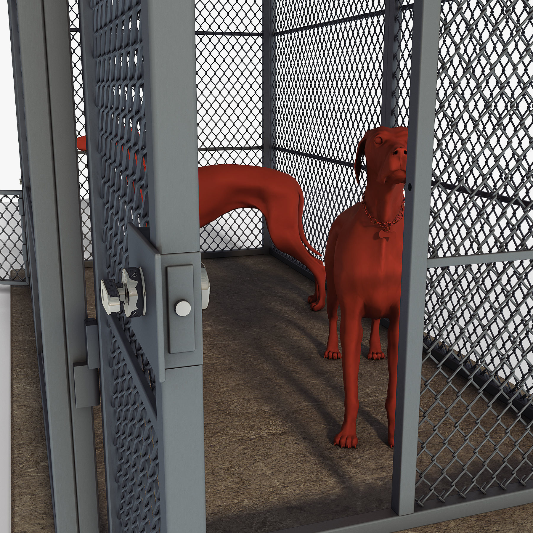 Kennel Dog Free low-poly 3D model_5