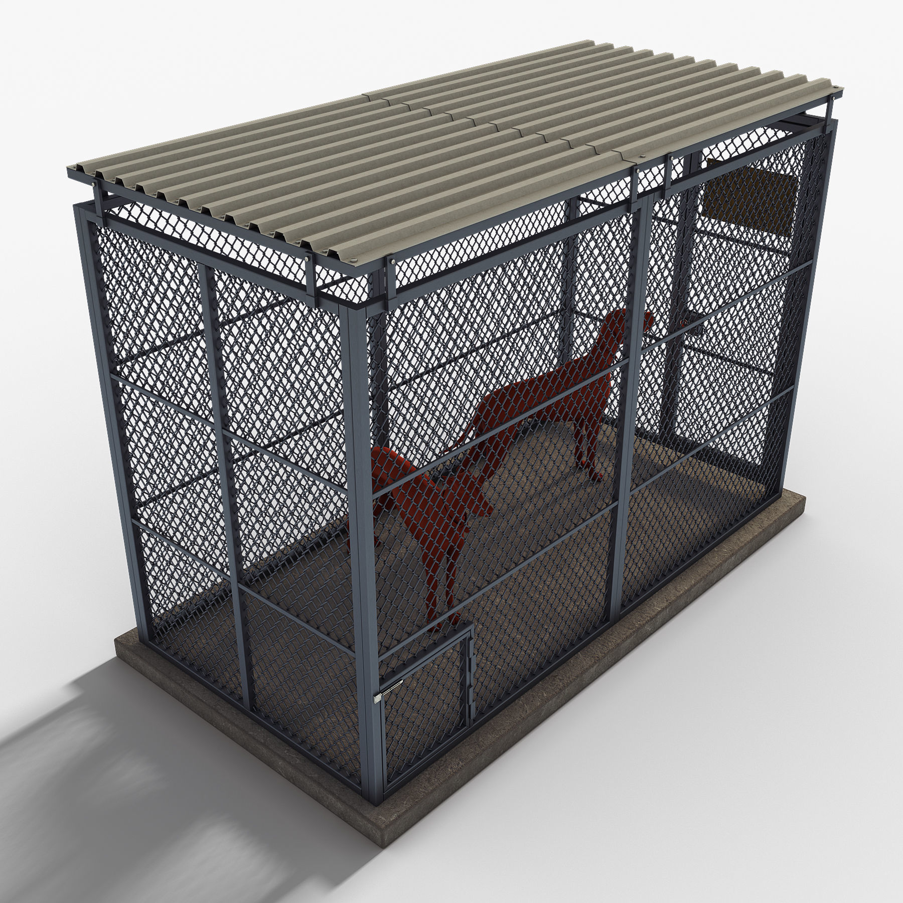 Kennel Dog Free low-poly 3D model_2