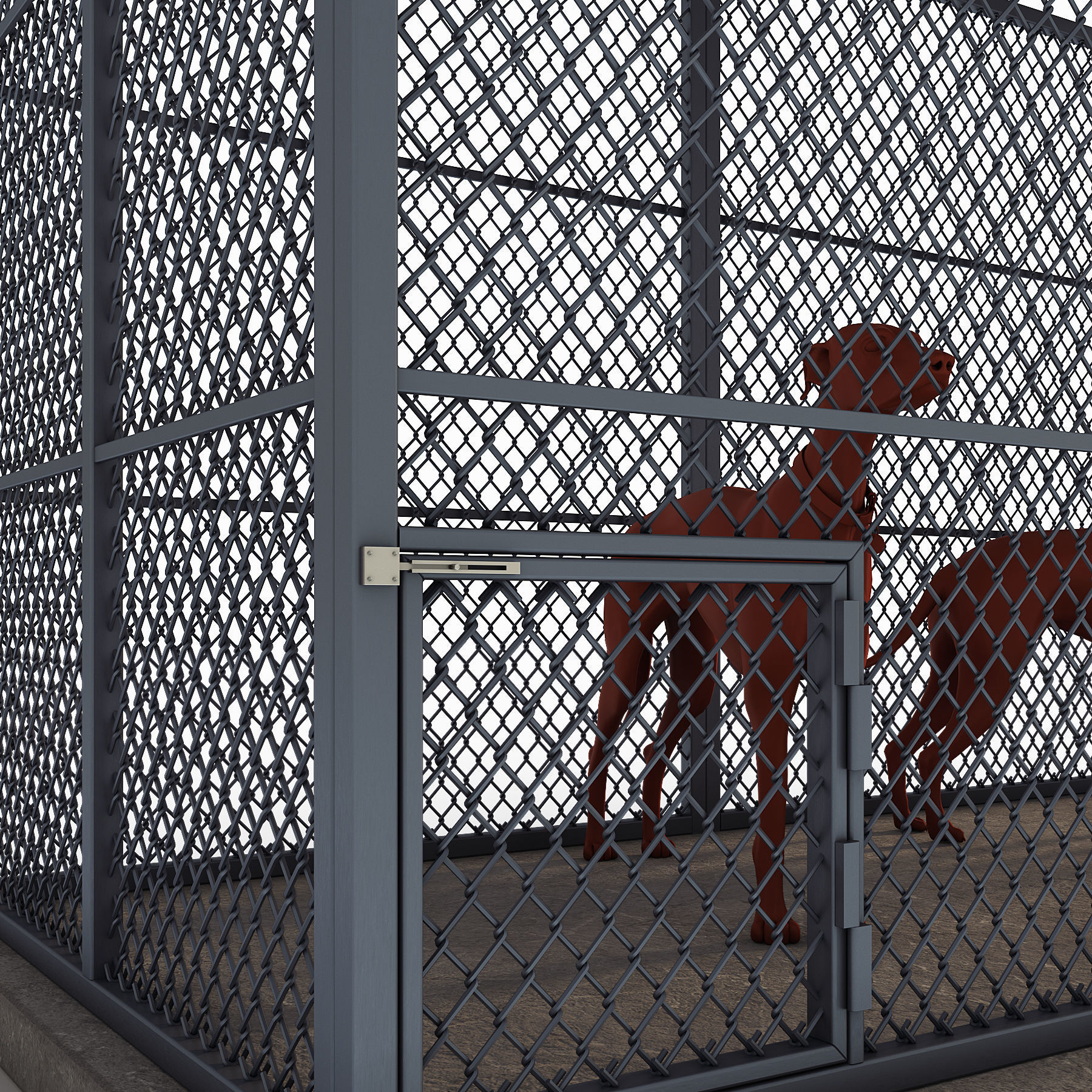 Kennel Dog Free low-poly 3D model_3