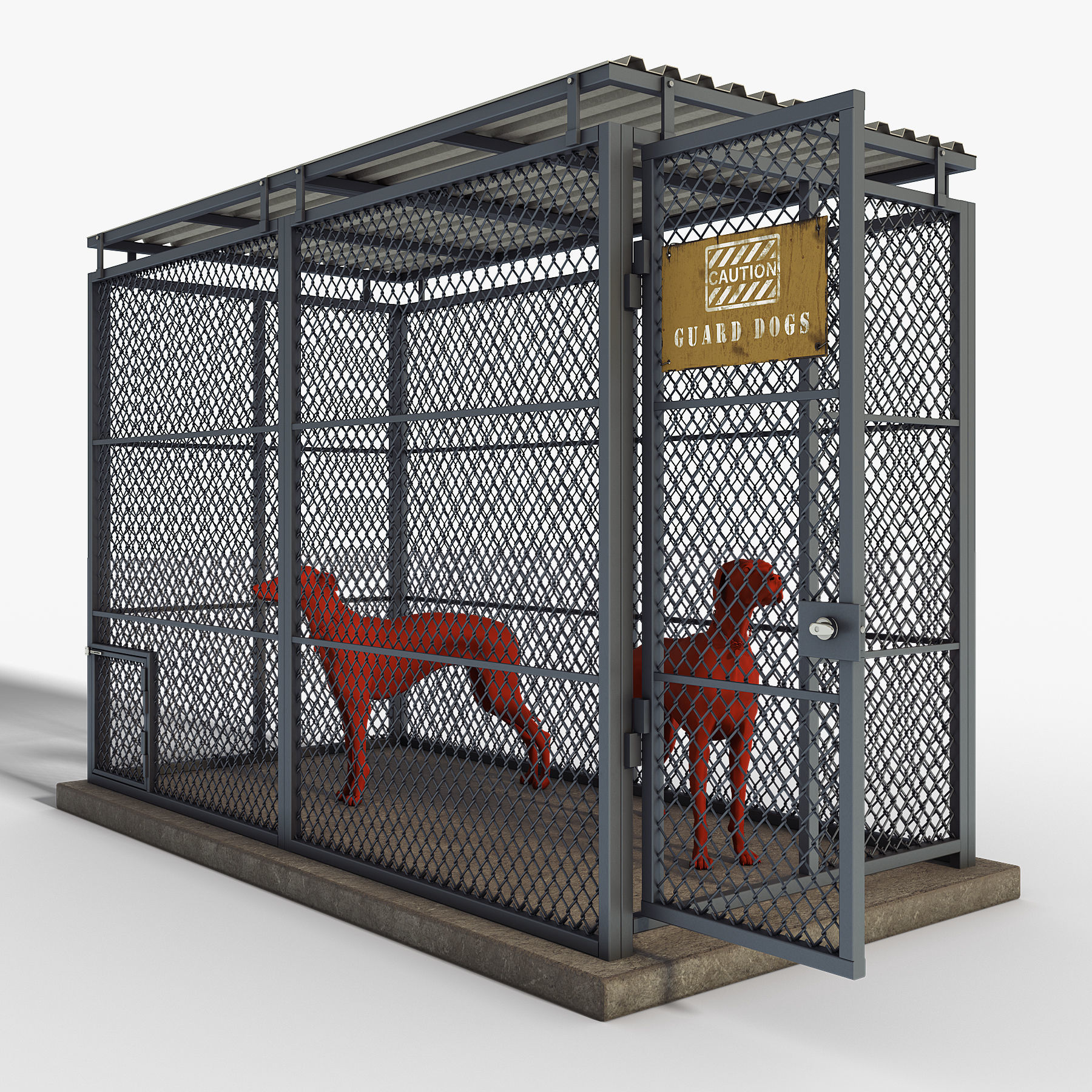 Kennel Dog Free low-poly 3D model_1