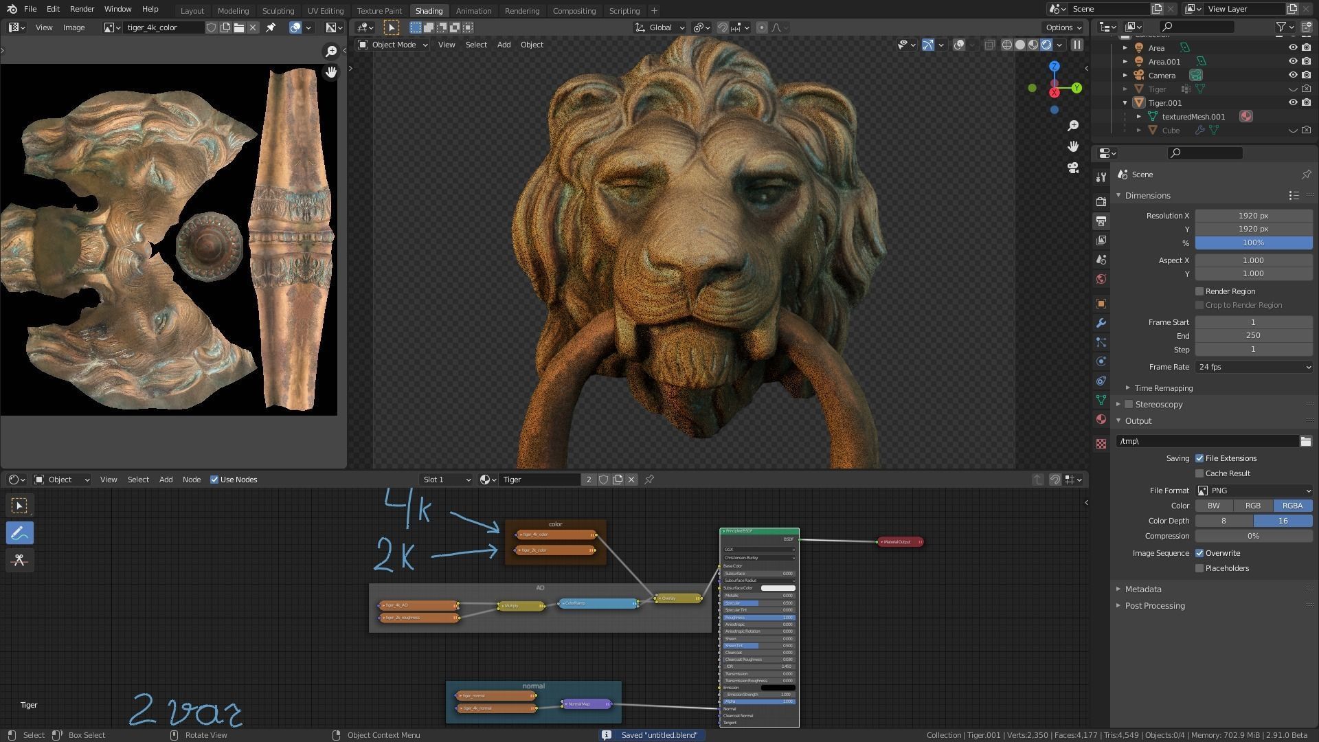 Lion model head door knocker 3D model_10
