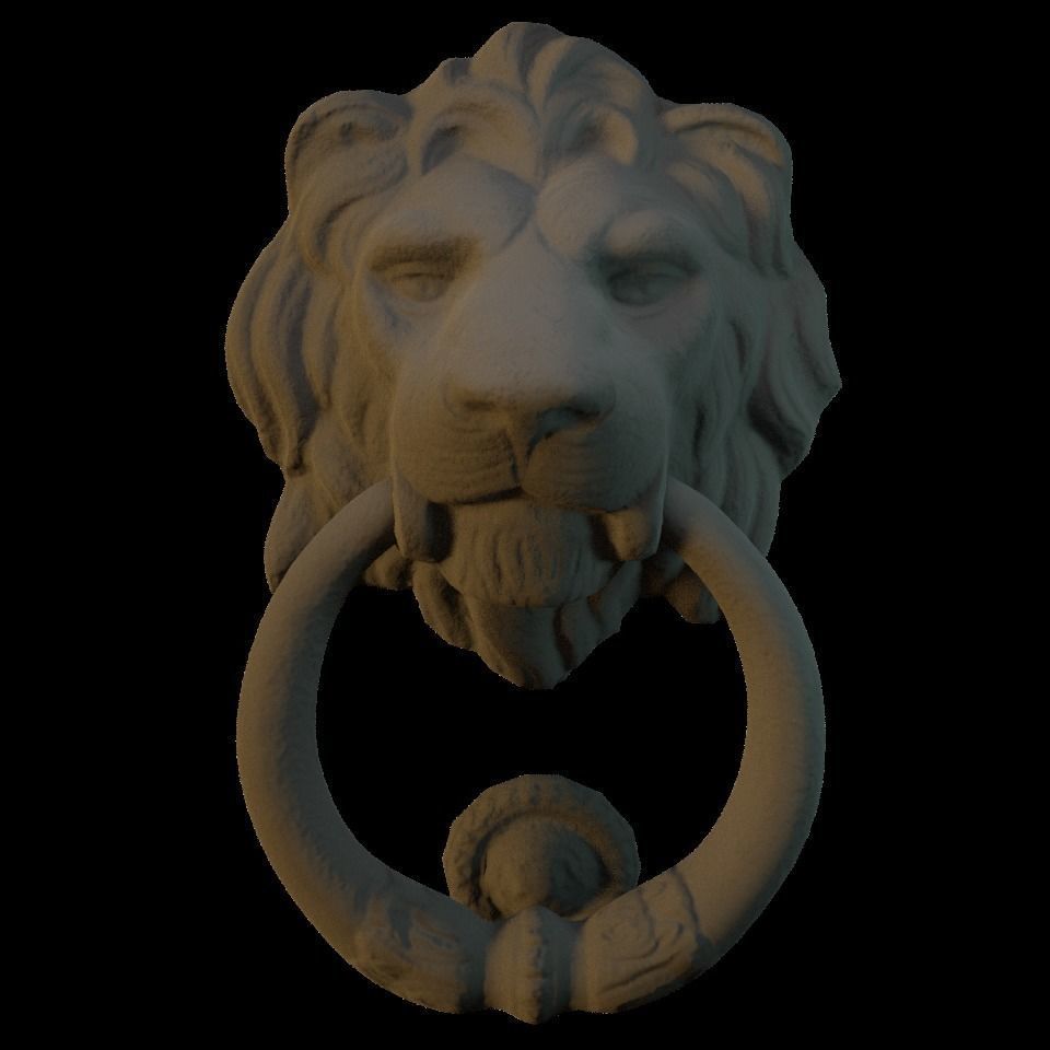 Lion model head door knocker 3D model_18