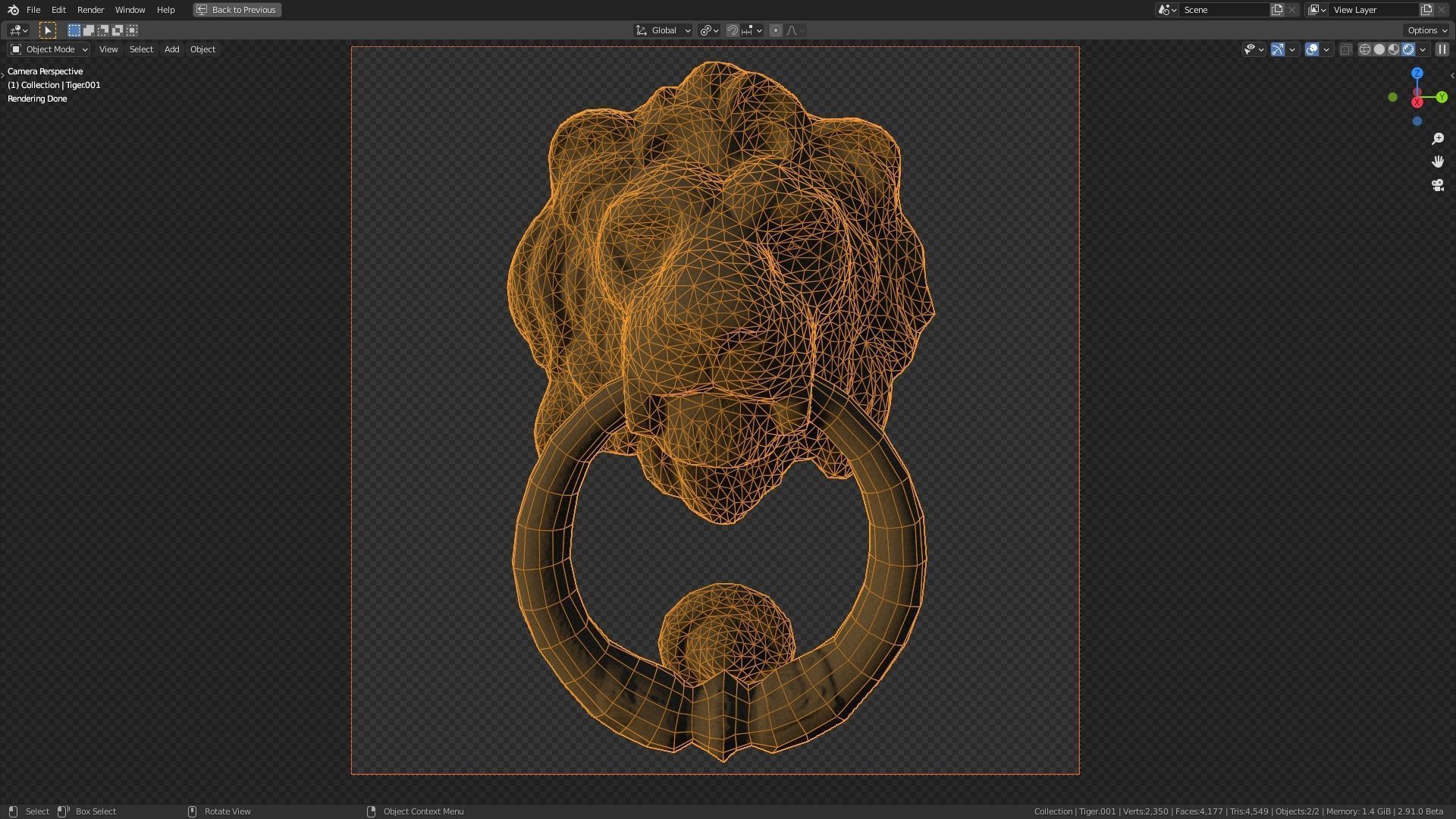 Lion model head door knocker 3D model_16