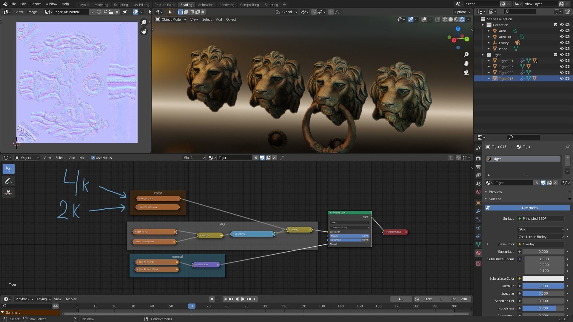Lion model head door knocker 3D model_9