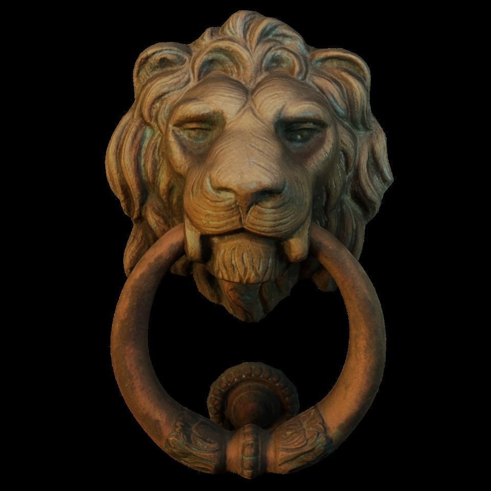 Lion model head door knocker 3D model_17