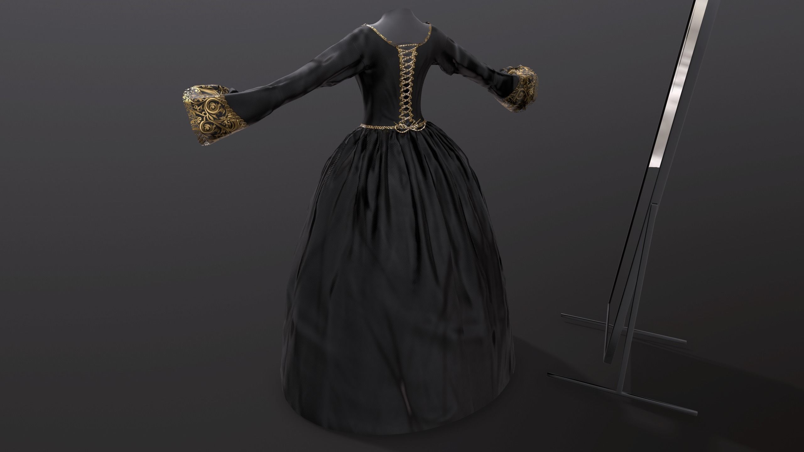 Female Gown Free low-poly 3D model_7