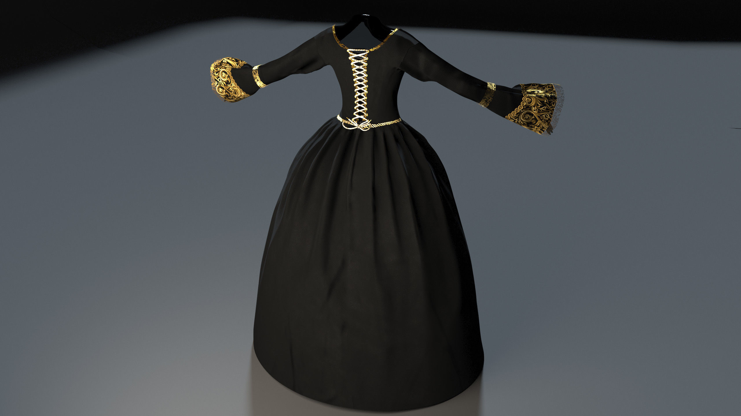 Female Gown Free low-poly 3D model_4