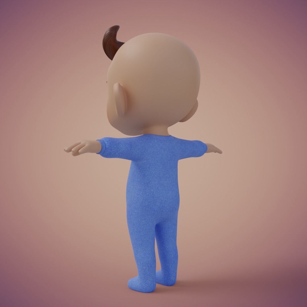 Baibol Baby Low-poly 3D model_3