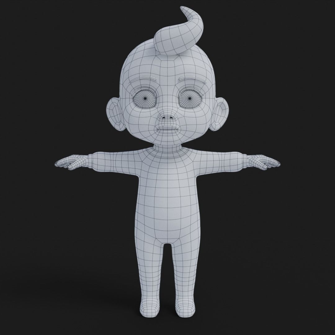 Baibol Baby Low-poly 3D model_8