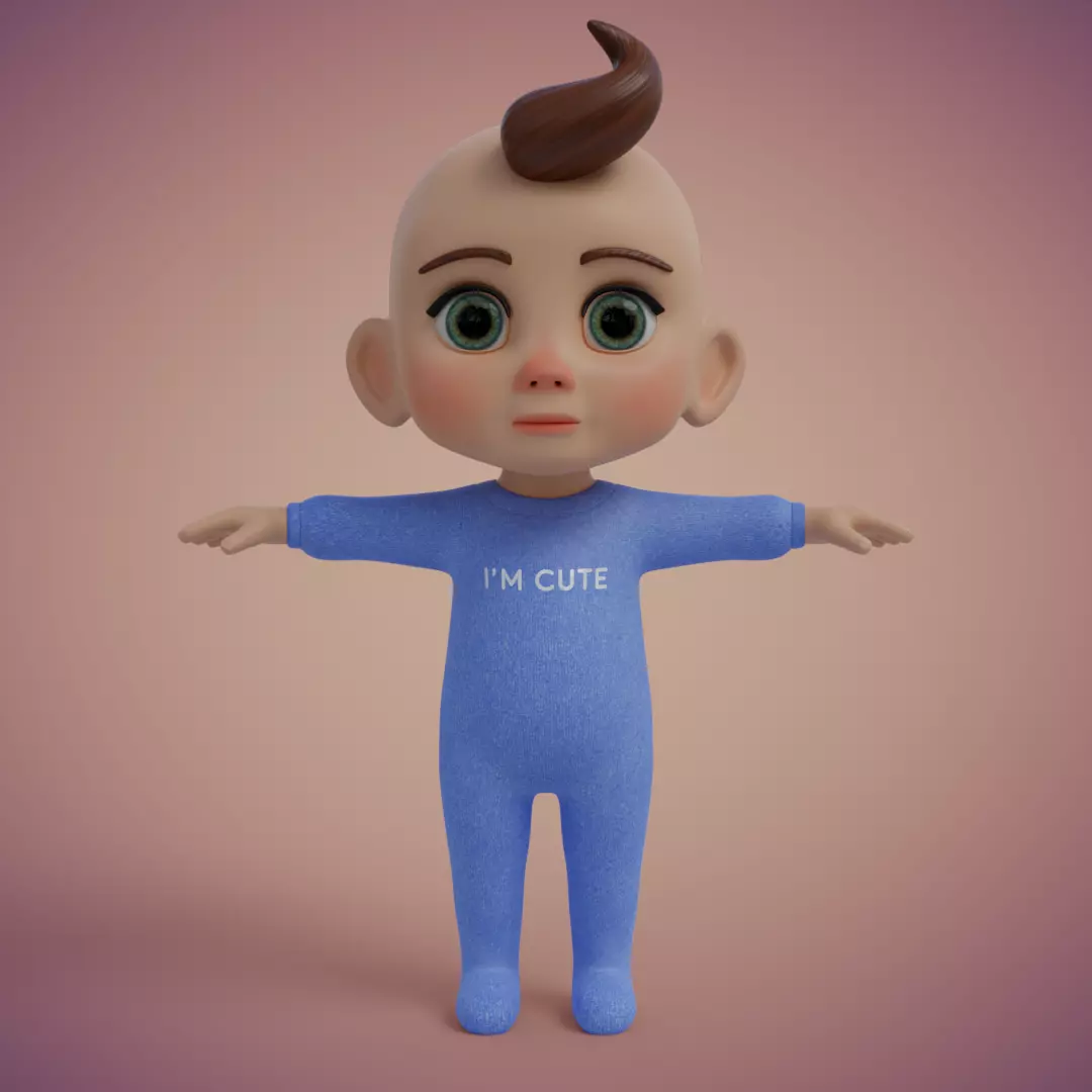 Baibol Baby Low-poly 3D model_0