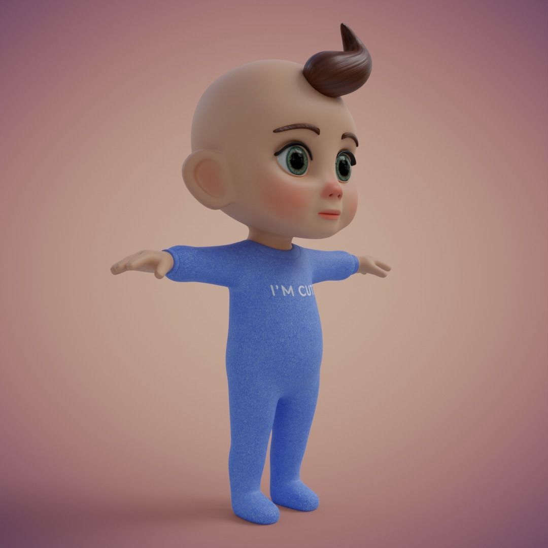 Baibol Baby Low-poly 3D model_7