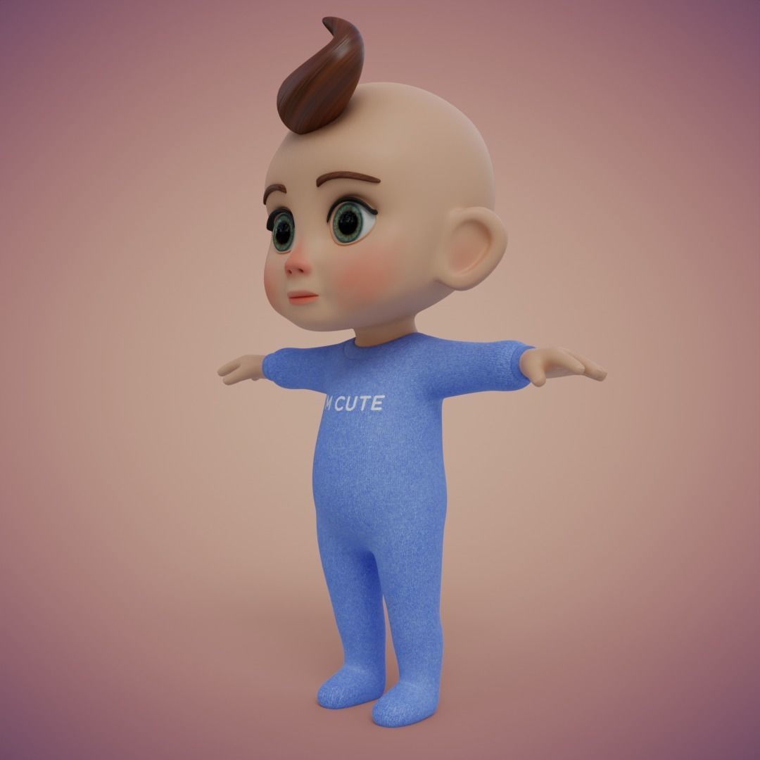 Baibol Baby Low-poly 3D model_1