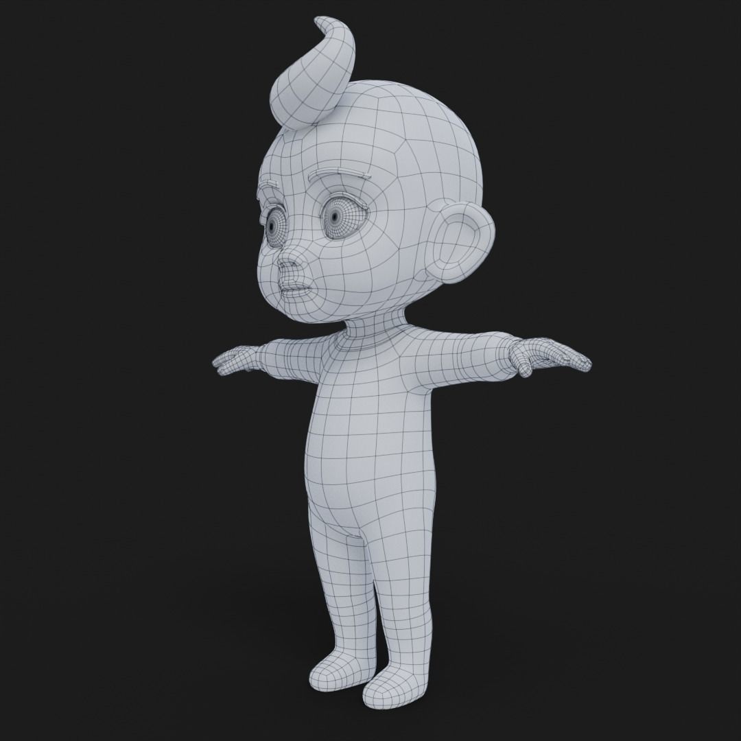 Baibol Baby Low-poly 3D model_9