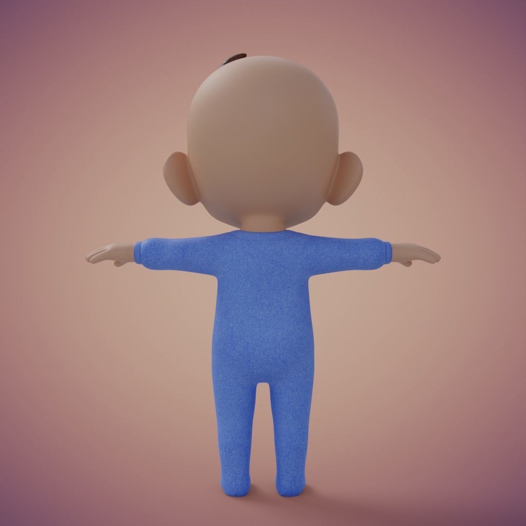 Baibol Baby Low-poly 3D model_4