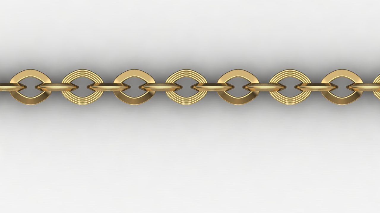 Chain link wristband or necklace 3D print model_2