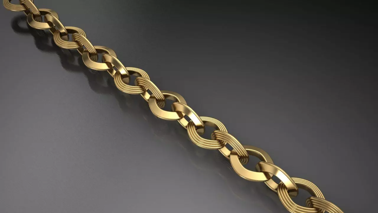 Chain link wristband or necklace 3D print model_0