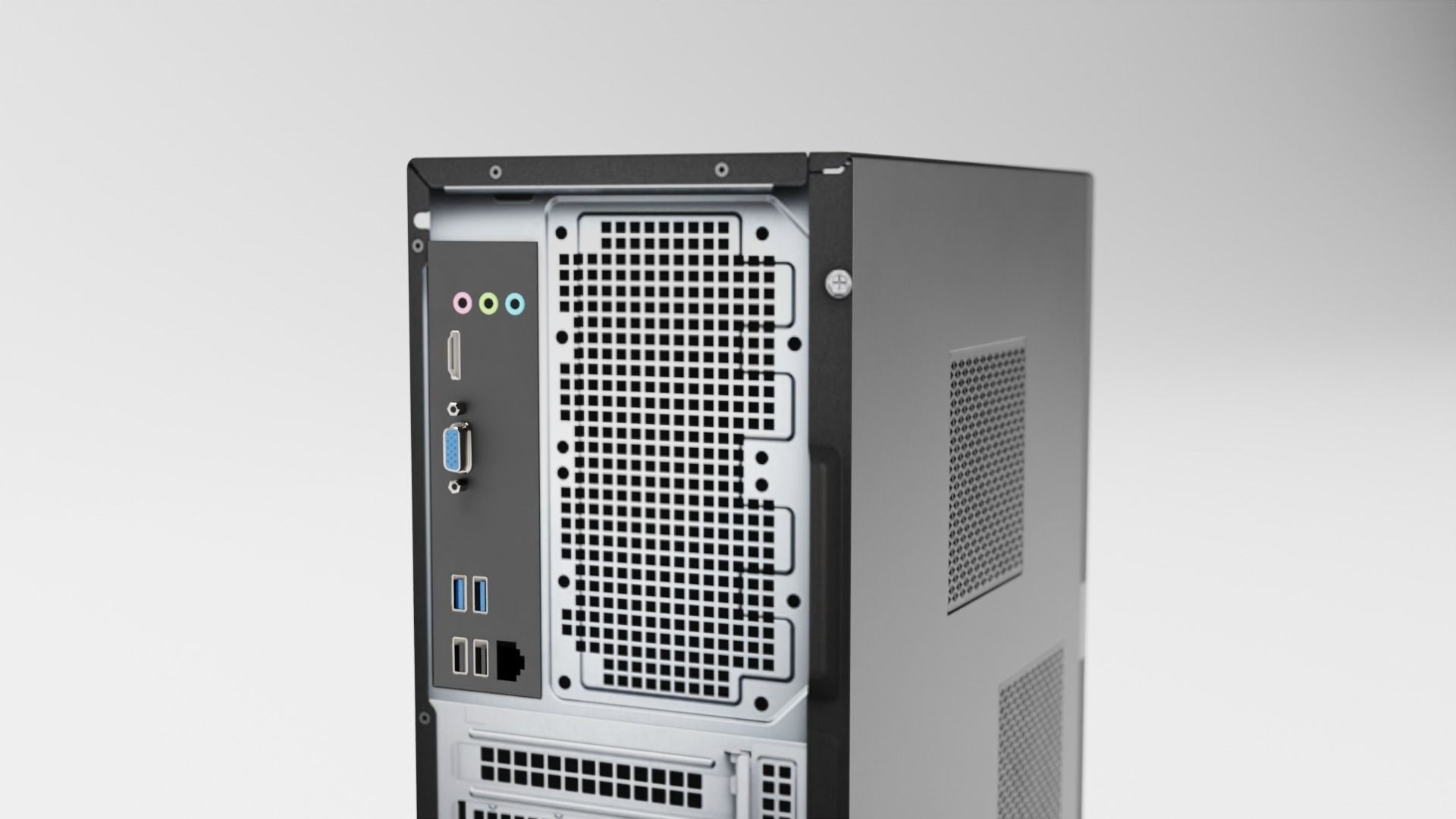 PC Case Low-poly 3D model_8