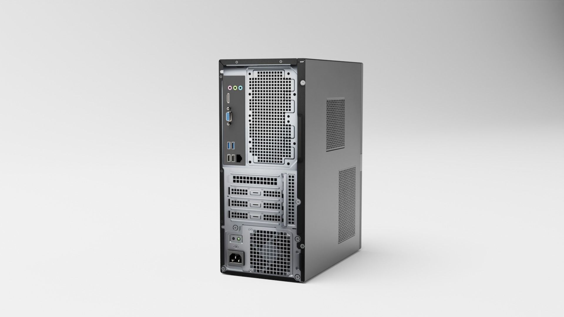PC Case Low-poly 3D model_7