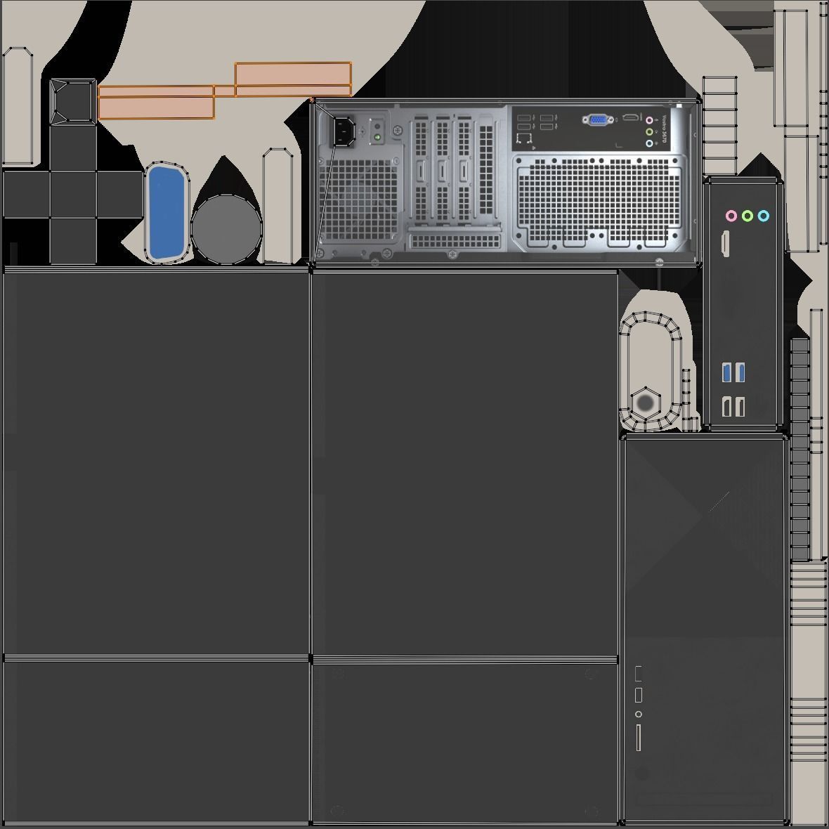 PC Case Low-poly 3D model_10