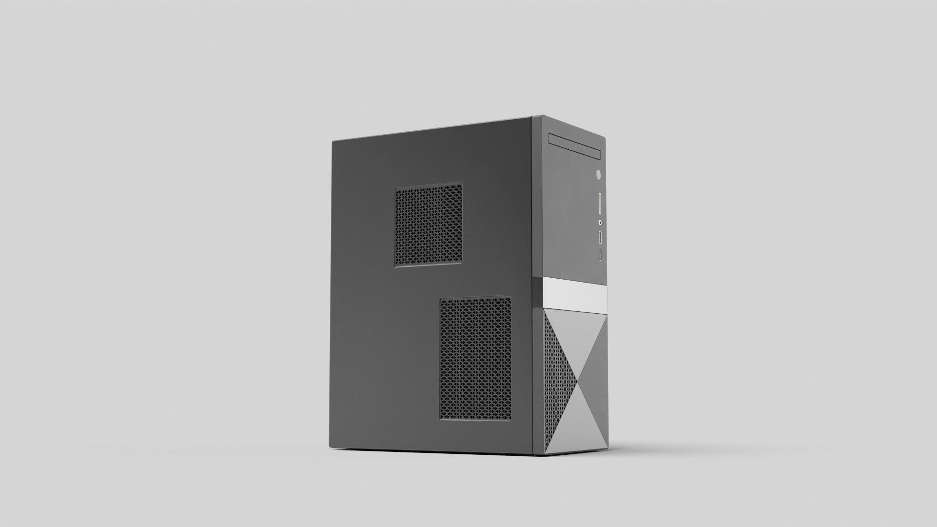 PC Case Low-poly 3D model_13